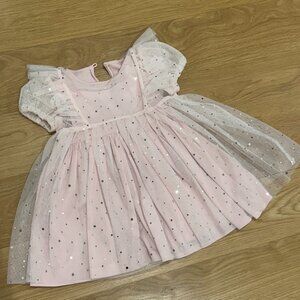 Stella McCartney kids short sleeve ruffle party dress